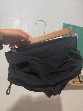 Women's Black High-Waist Swim Shorts